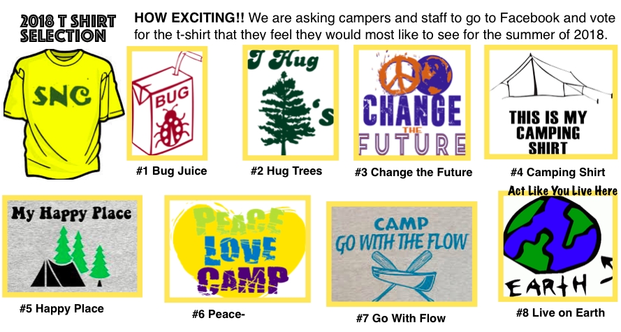 Select your favorite Camp Tshirt